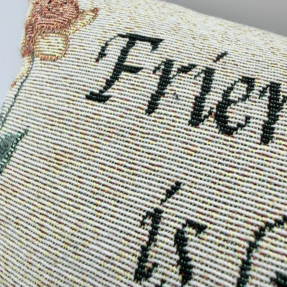 Vintage‎ Throw Tapestry Pillow Friendship Cottage Clean Decor Floral 1990s